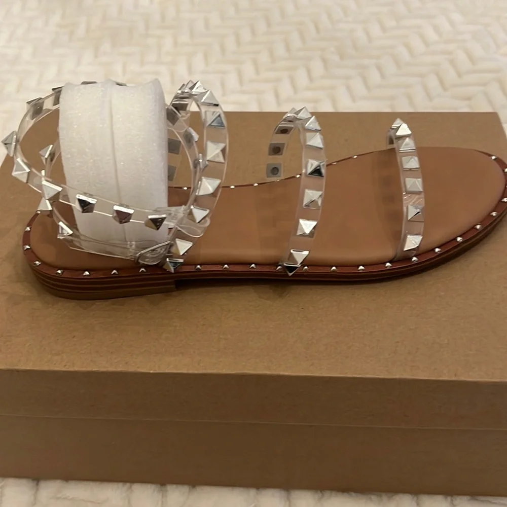 NWOT Brand new! Steve Madden Travel Clear Sandals in Size 7.5. Still in Box - Picture 10 of 15